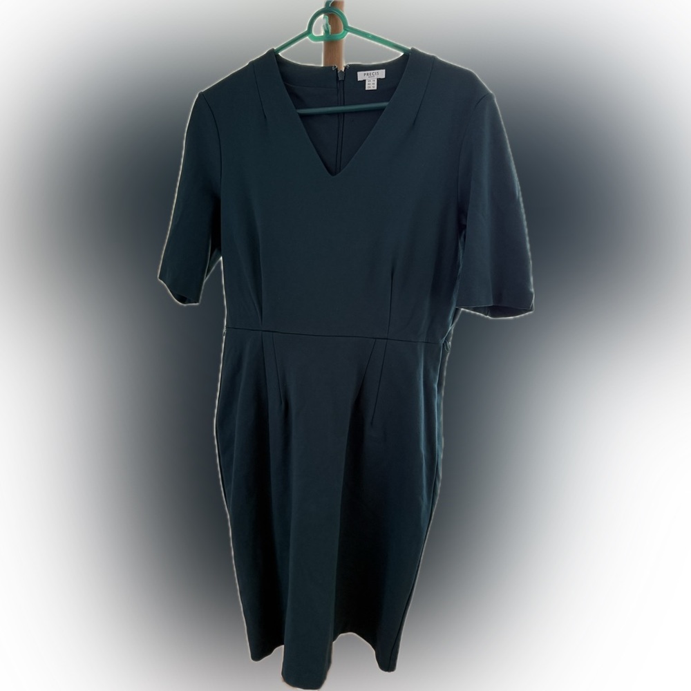 Précis Dark Green V-Neck Midi Dress size 14p